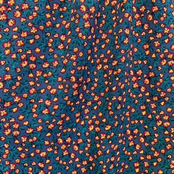 Socialite Top Womens Medium Blue Ditsy Floral Peasant Cottagecore Prairie - Picture 7 of 8